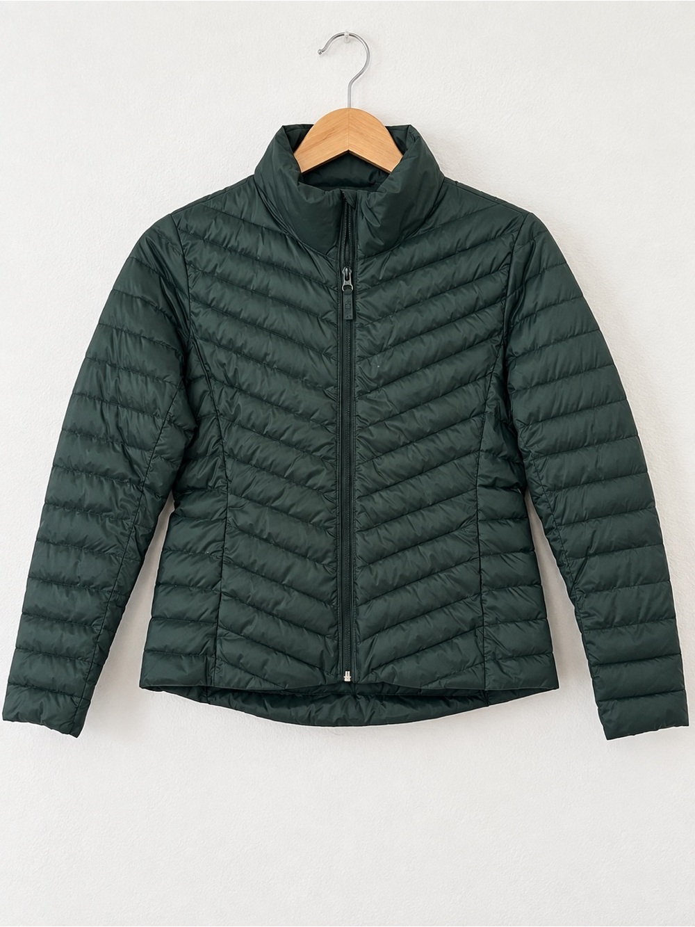Old Navy Active Puffer Jacket XS Petite Dark Green Quilted Lightweight